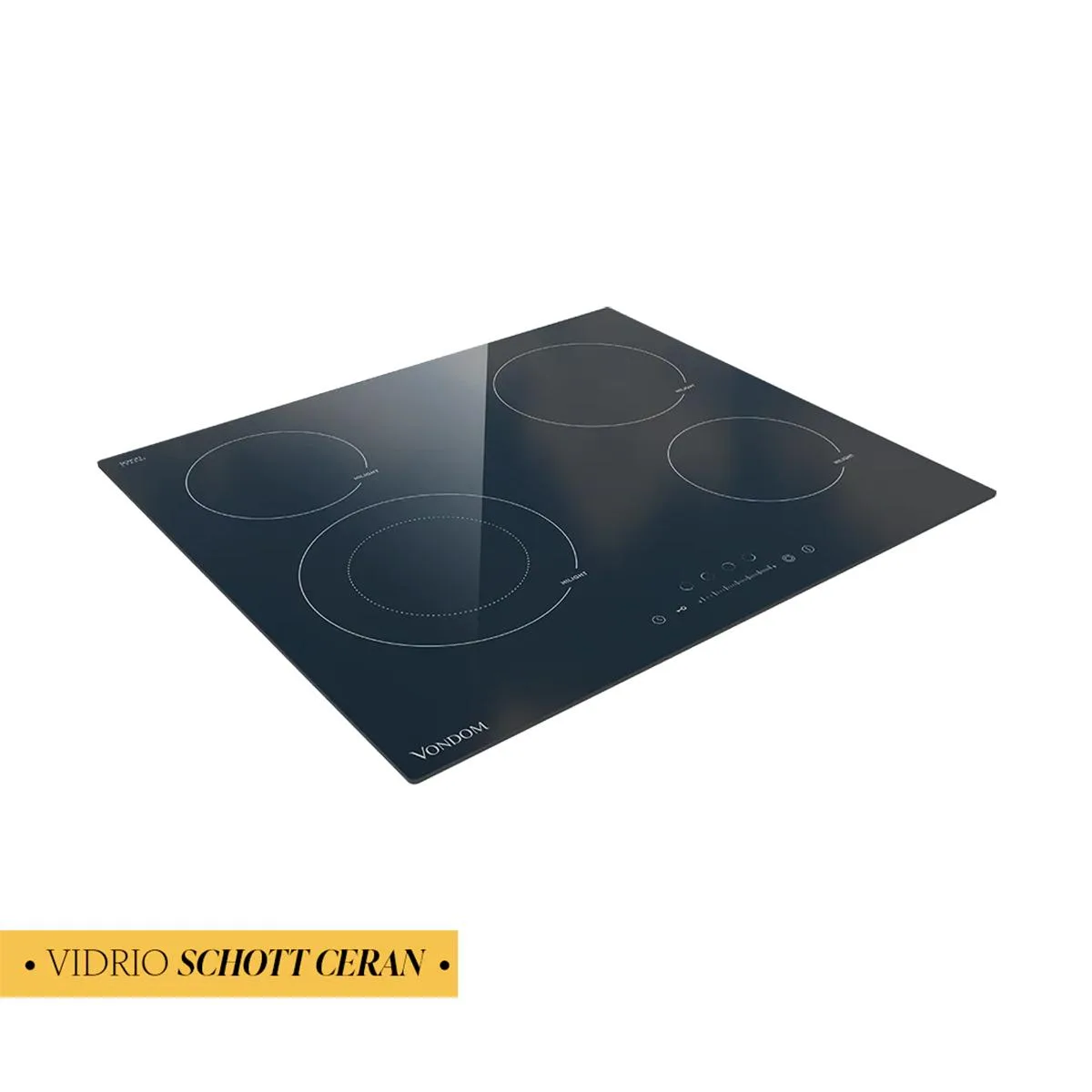Anafe Eléctrico Vitrocerámica Empotrables De 60cm Vondom C6465B Negro