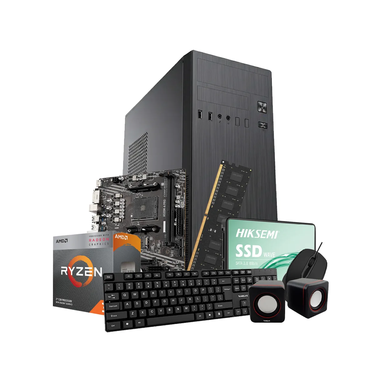 PC de Escritorio Kelyx AMD Ryzen 3 3200G 8GB SSD 240GB Motherboard MSI PCARM-72812-3200G-8G-240G-7