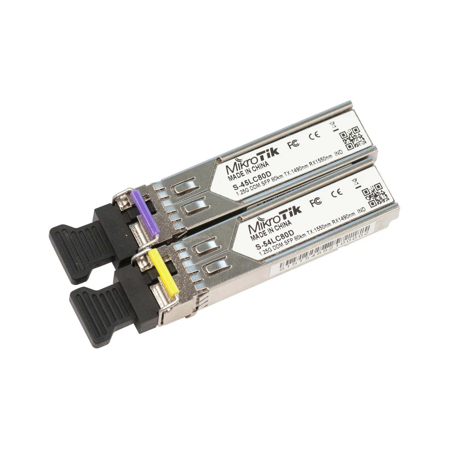 Pair of SFP modules, S-45LC80D (1.25G SM 80km T1490nm/R1550nm, Single LC-connector) + S-54LC80D (1.25G SM 80km T1550nm/R1490nm, Single LC-connector)
