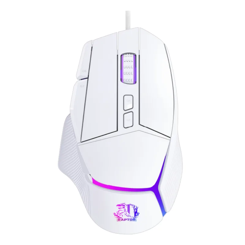 Mouse Gamer Raptor Storm Grip 9 Botones 8000dpi Retroiluminado White (2937)