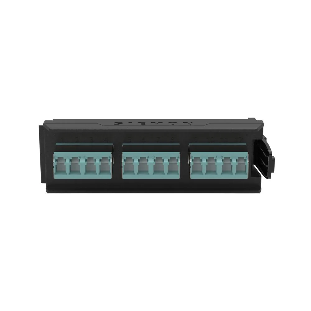 Fiber, Adapter Plate, LightVerse, 12 Fiber, LC Shutter, Flat, Blue Adapter, Black Housing, Ceramic Sleeve