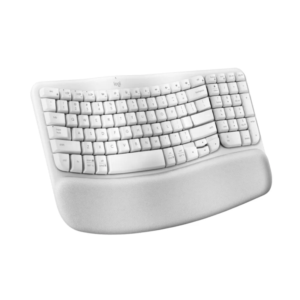Teclado Logitech Wireless Wave Keys Ergo Español Blanco