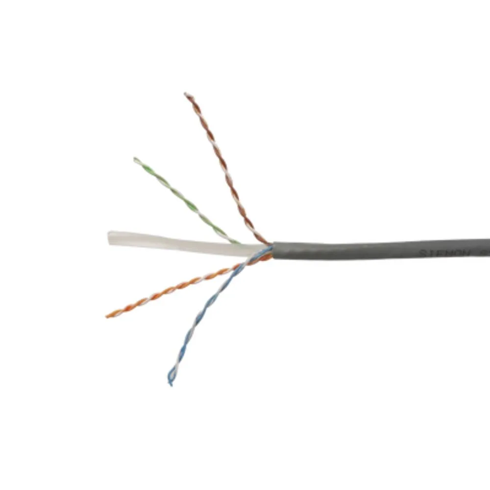 Cable Categoria 6 de 4 pares tendrados solidos UTP CM Gris.Rollo x 305M 24AWG de diametro de cobre.