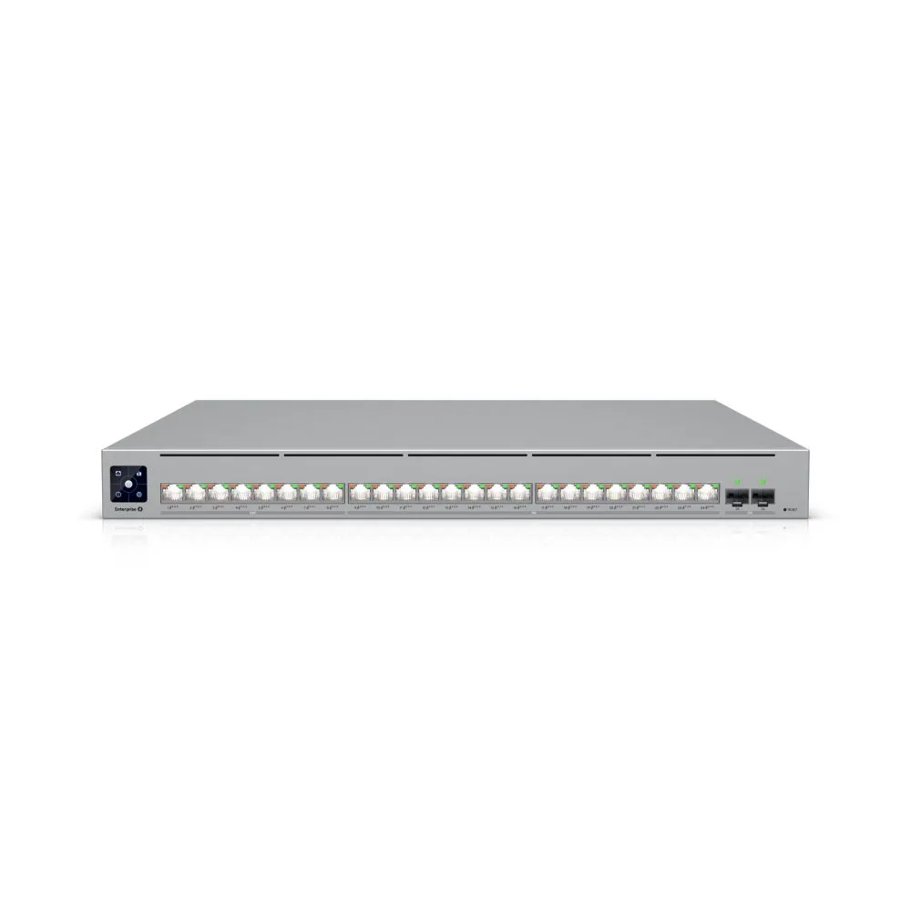 Enterprise-grade 24-port, Layer 3 Etherlighting™ PoE+++ switch with high-capacity 10 GbE RJ45 and 25G SFP28 connections for high availability system design.