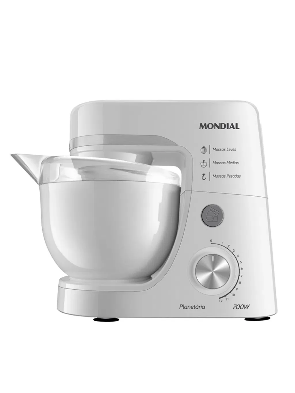 Batidora Planetaria Inox Mondial 700W Blanca
