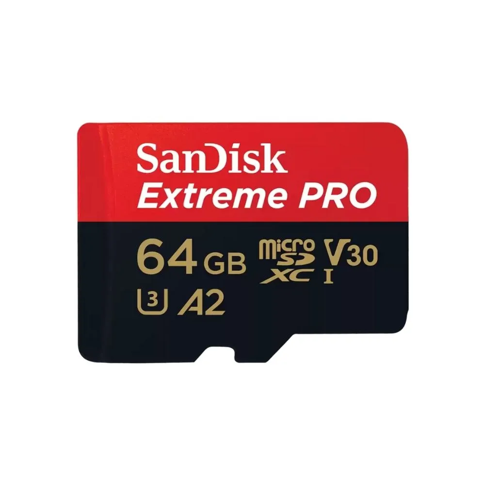 Tarjeta de memoria SanDisk Extreme Pro 64GB microSD UHS-I Card w Adat  200 Mb/s