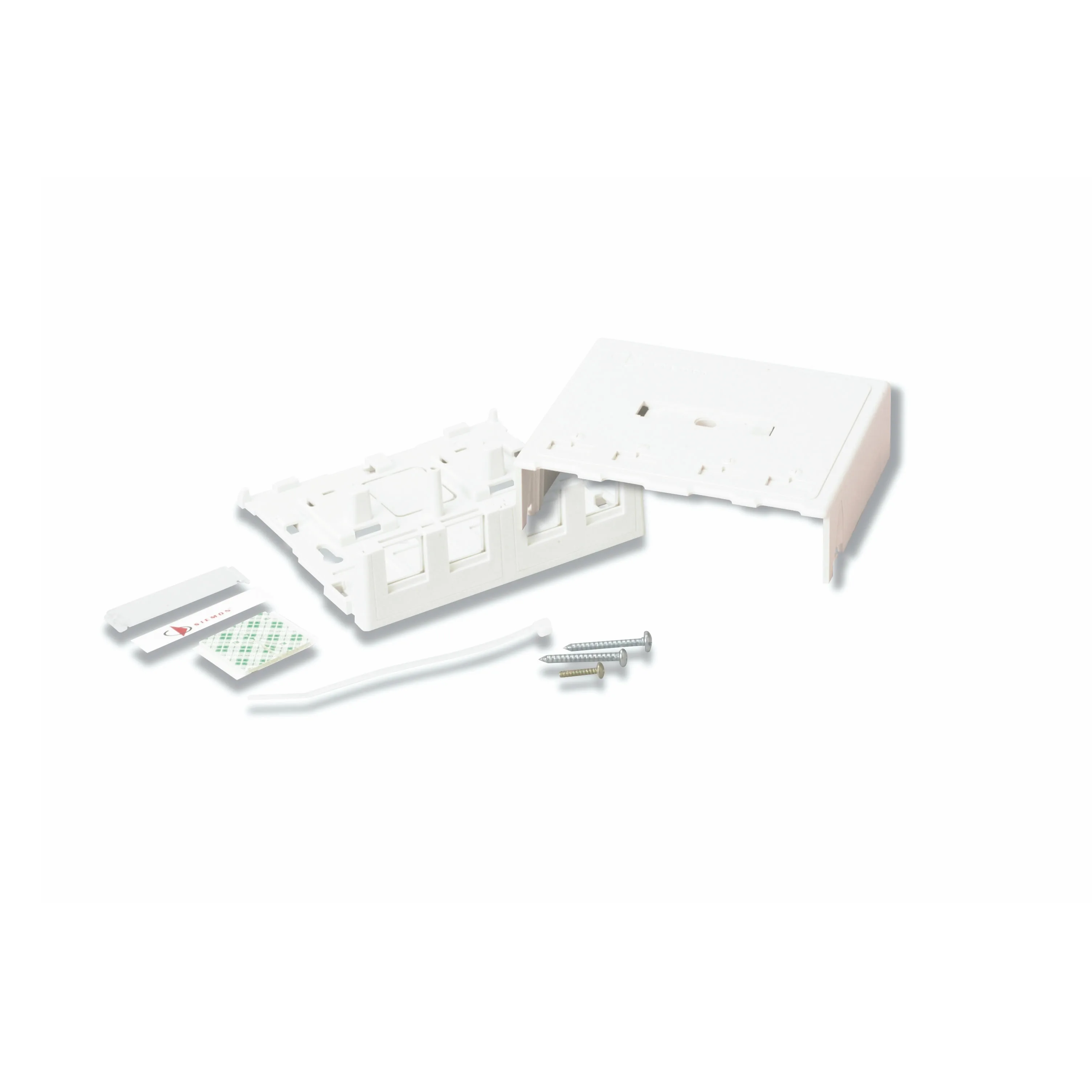 Cajas de montaje en superficie de 4 puertos blanca