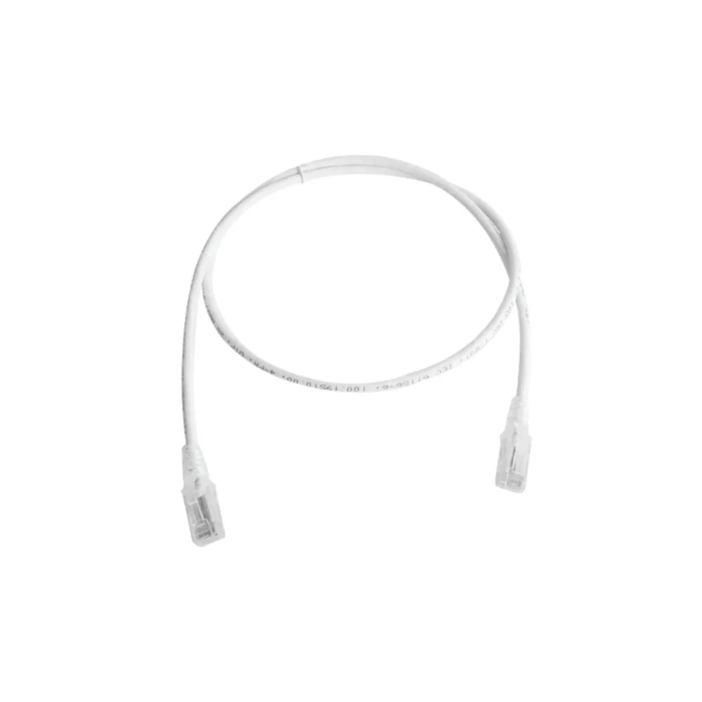 Copper,Patch Cord,RJ45,RJ45,Category 6,UTP,T568A/B,Stranded,CM/LSOH-1,White Cable,Clear Boot,03 Feet,28 AWG