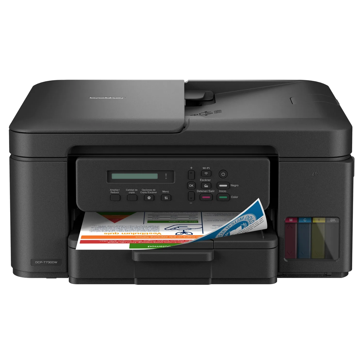 Impresora Multifunción Brother DCP-T730DW Color Sistema Continuo WiFi USB Dúplex ADF