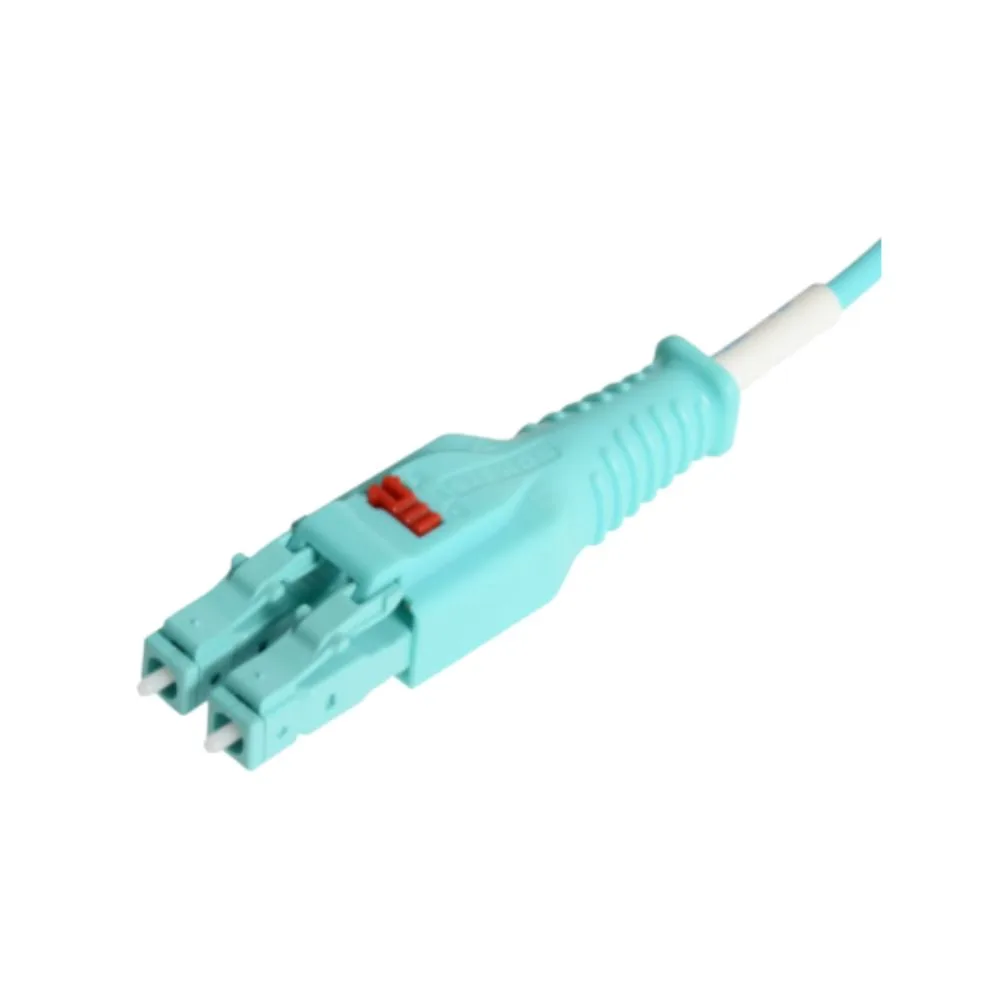 "Fiber, Jumper, Duplex, XGLO, Multimode, LC BladePatch, LC BladePatch, RFP, OM4, 50/125, Aqua, LSOH-3C, 2 Meter"