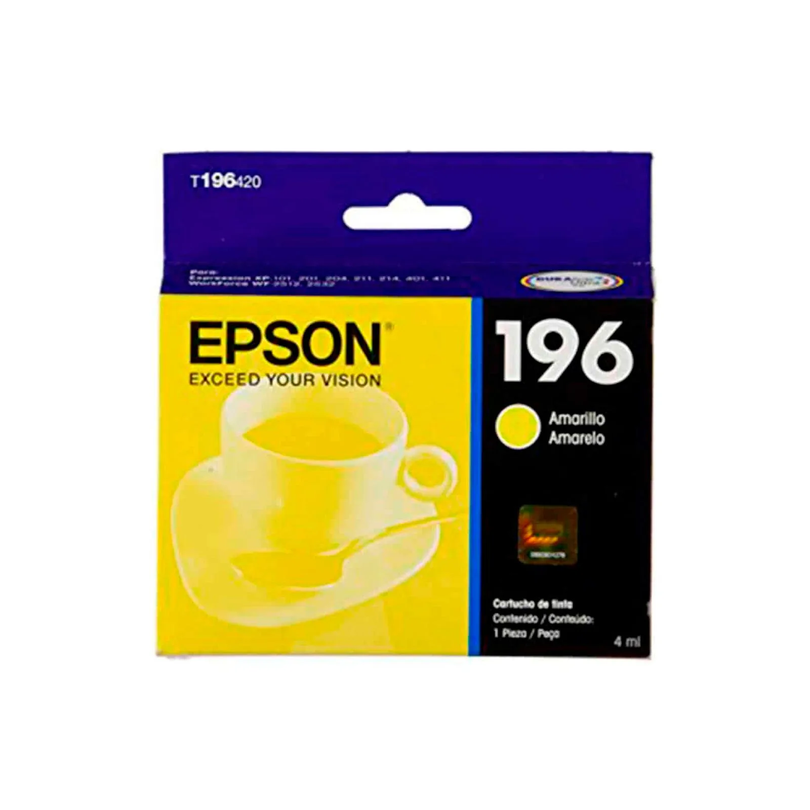 Cartucho De Tinta Epson 196, Color Amarillo, 4 Ml — foto 2