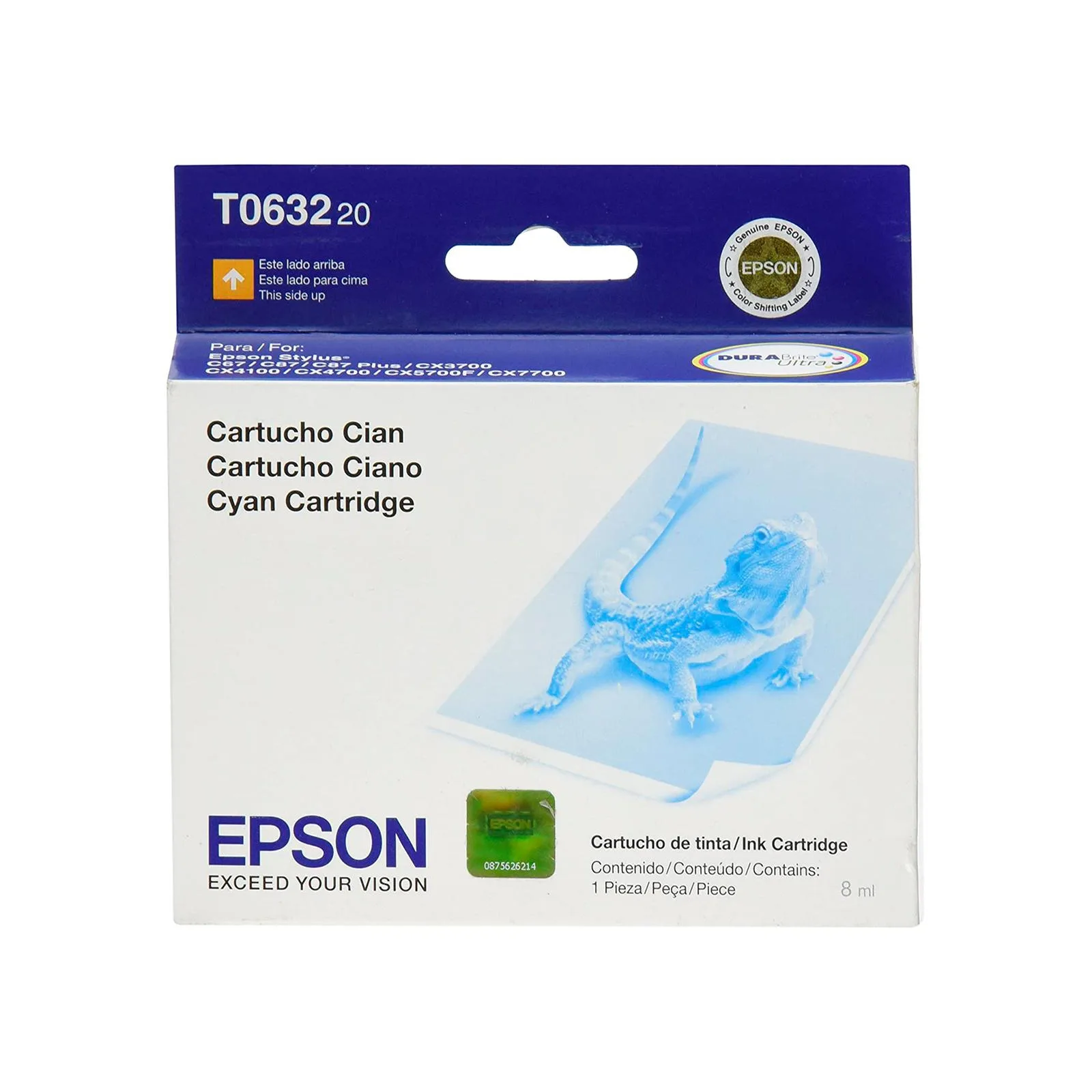Cartucho Epson Original T63 Colores Epson Cx 3700 4700 Cyan