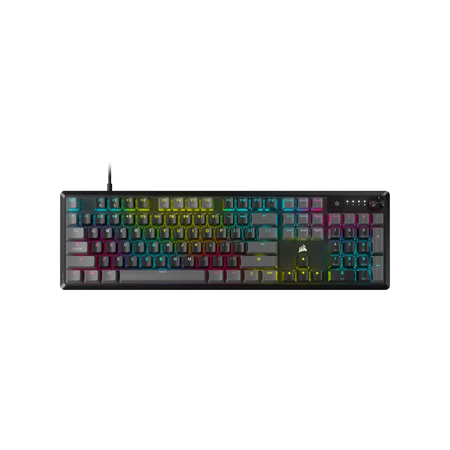 Teclado gamer mecánico Corsair K70 CORE RGB USB Gris EN