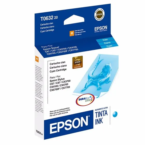 Cartucho Epson Original T63 Colores Epson Cx 3700 4700 Cyan