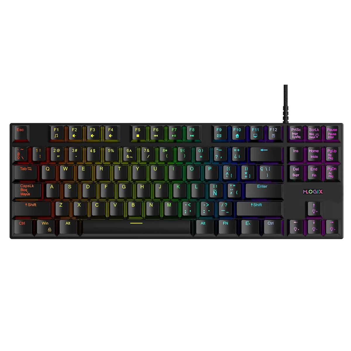 Teclado Movil Logix MK87 Gamer Compacto Ghost Buster RGB
