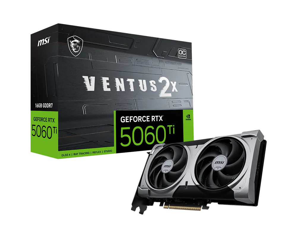 Placa De Video MSI Nvidia Geforce RTX 5060 Ti Ventus 2x OC Plus 16gb GDDR7 912-V535-096