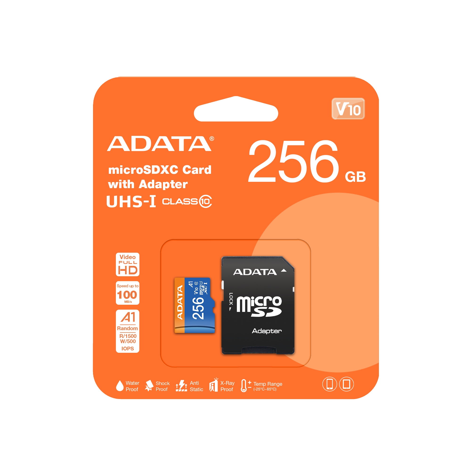 Memoria Micro SD Adata 256GB Clase 10 UHS-I V10 AUSDX256GUICL10A1-RA1 — foto 6