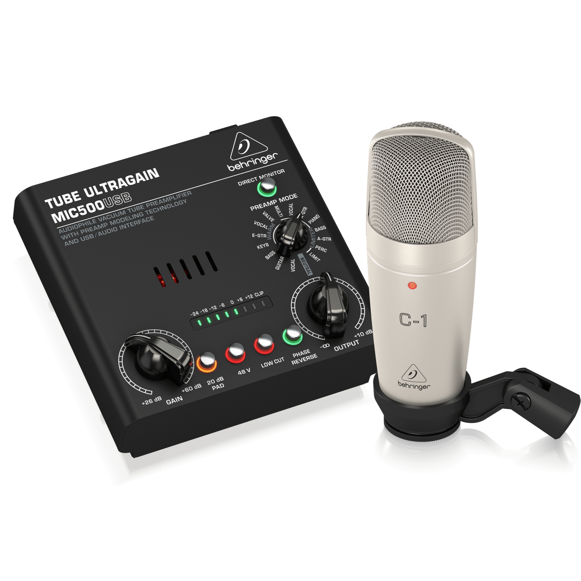 Kit De Grabacion Behringer Voice Studio Mic C-1 + MIC500USB USB Profesional