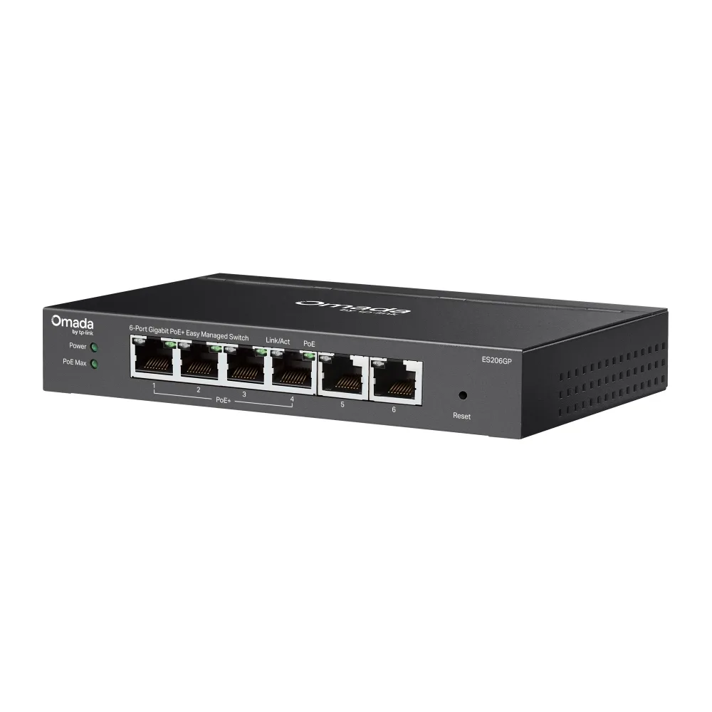 Switch TP-Link Omada ES206GP 6 Puertos Gigabit 4 PoE+ 65W TL-ES206GP