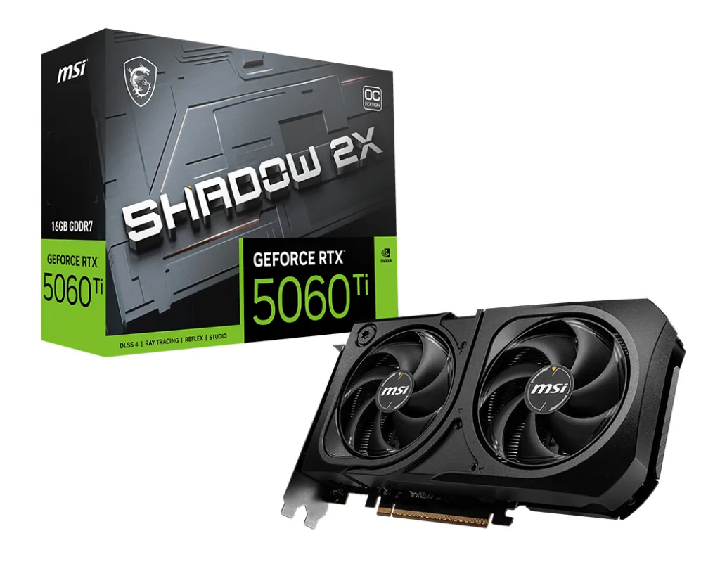 VGA MSI GeForce RTX 5060 Ti SHADOW 2X OC PLUS 16G (4433)