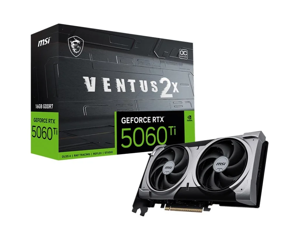 Placa de Video MSI GeForce Ventus Plus RTX 5060 Ti 2X OC 16GB