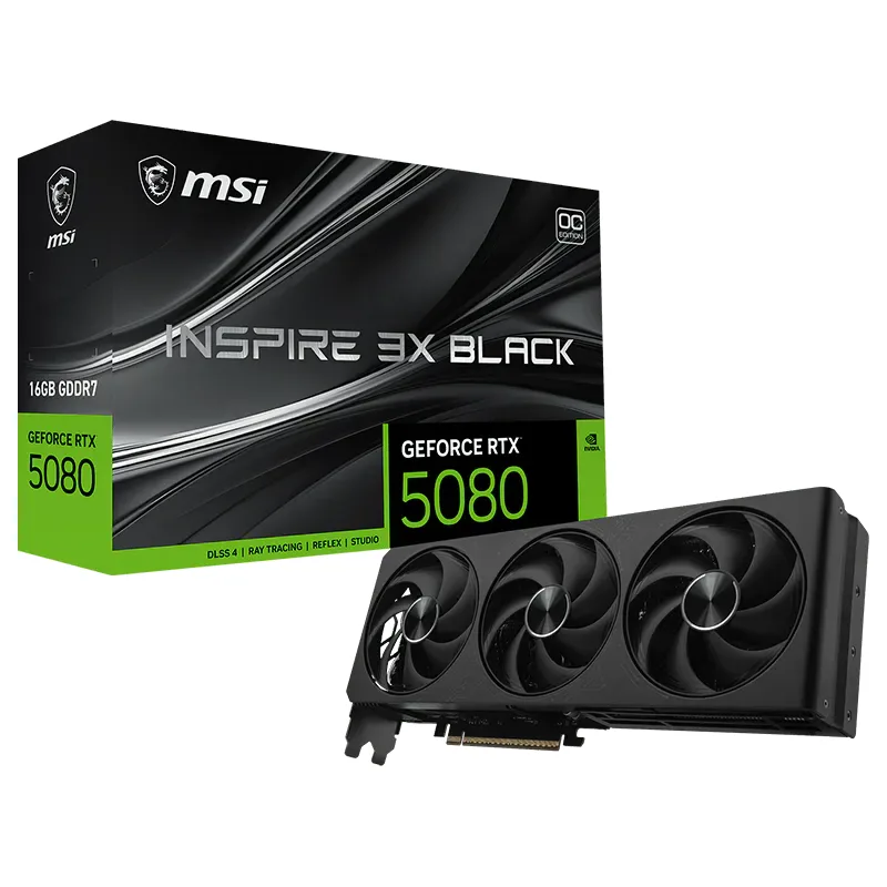 Placa de Video MSI GeForce RTX 5080 16GB GDDR7 INSPIRE 3X OC