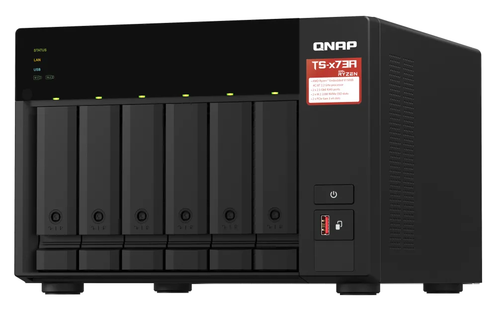 NAS QNAP TS-673A 6 Bahias AMD Ryzen V1500B 8GB DDR4 TS-673A-8G-US