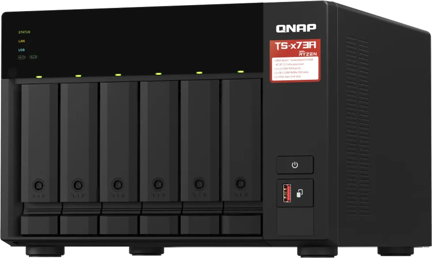 NAS QNAP TS-673A 6 Bahias AMD Ryzen V1500B 8GB DDR4 TS-673A-8G-US