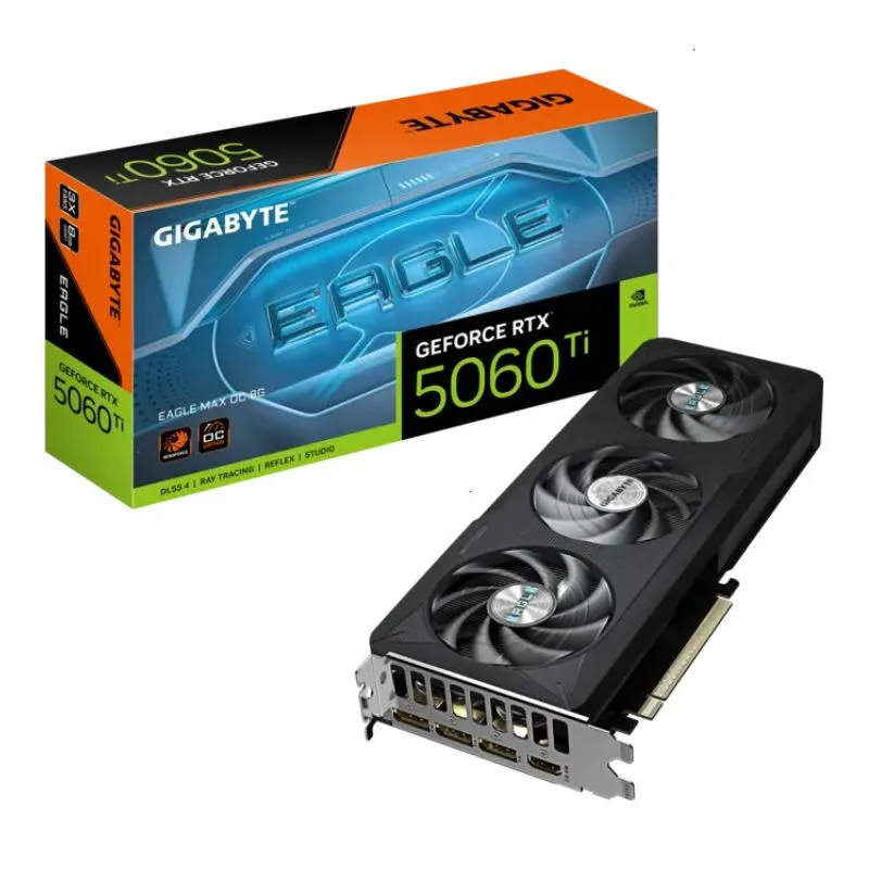 Placa de Video Gigabyte GeForce RTX 5060 Ti EAGLE MAX OC 8G GDDR7 GV-N506TEAGLEMAX OC-8GD