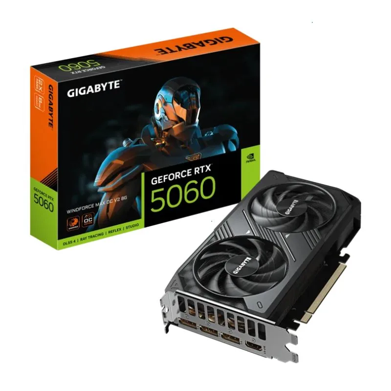 Placa de Video Gigabyte GeForce RTX 5060 WINDFORCE MAX OC V2 8G GDDR7 GV-N5060WF2MAX OCV2-8GD