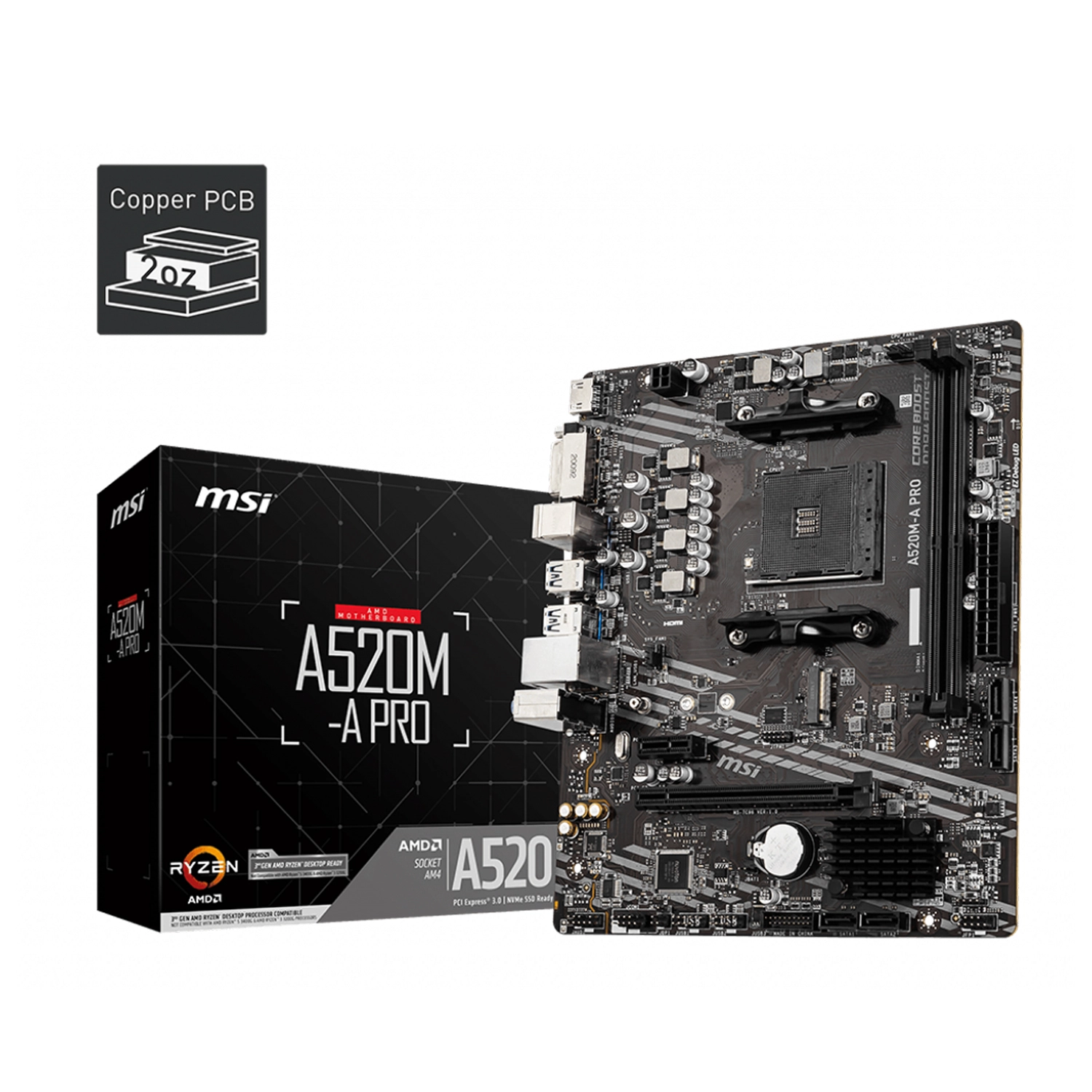 Motherboard MSI A520M-A PRO AM4 DDR4 — foto 2