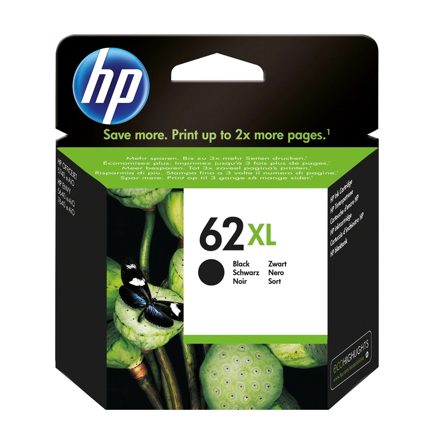 Cartucho de Tinta HP 62XL Negra Alto Rendimiento — foto 2