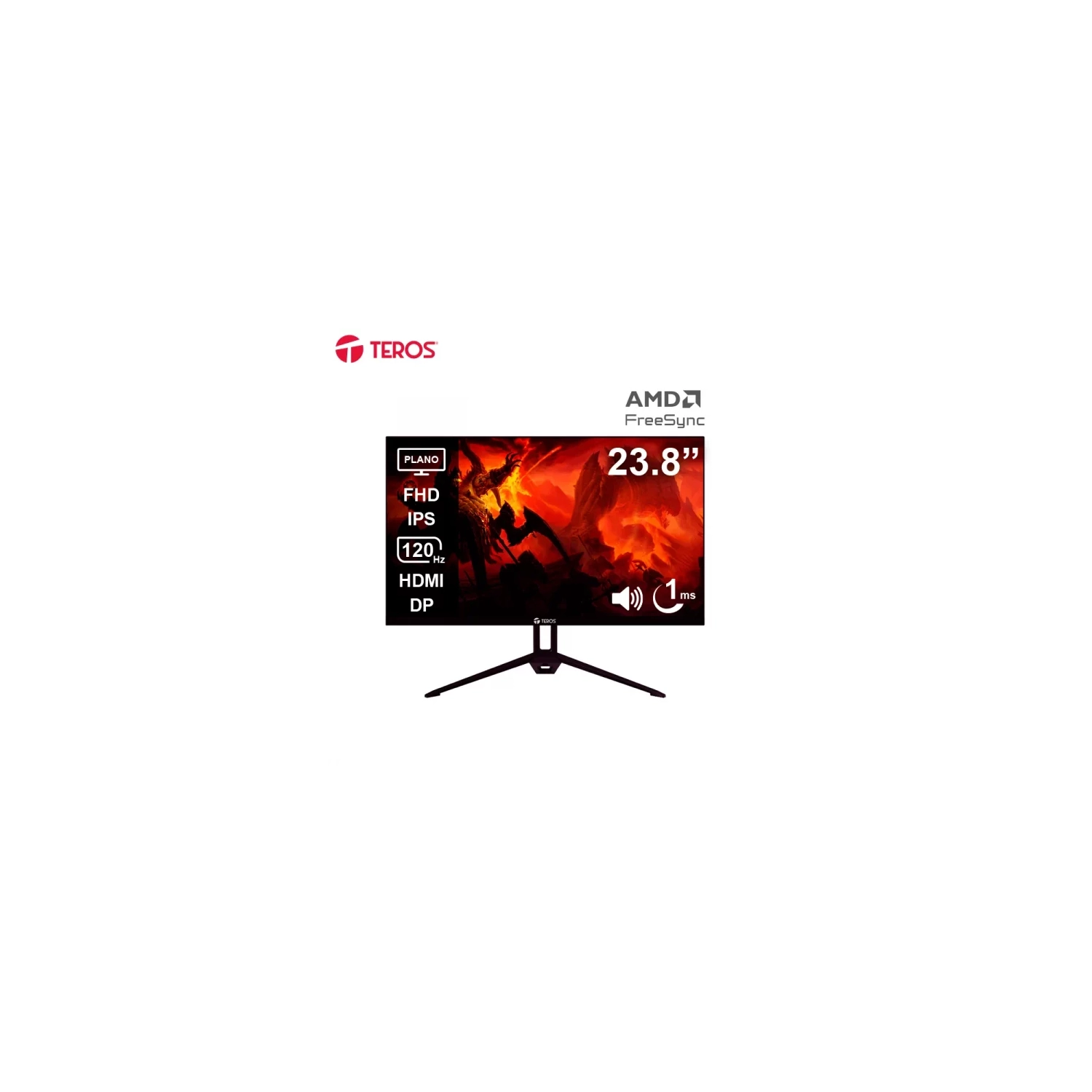 Monitor Teros TE-2415S Gaming 23.8” Plano IPS FHD (1920 x 1080) 120Hz 1ms Ficha USA — foto 5