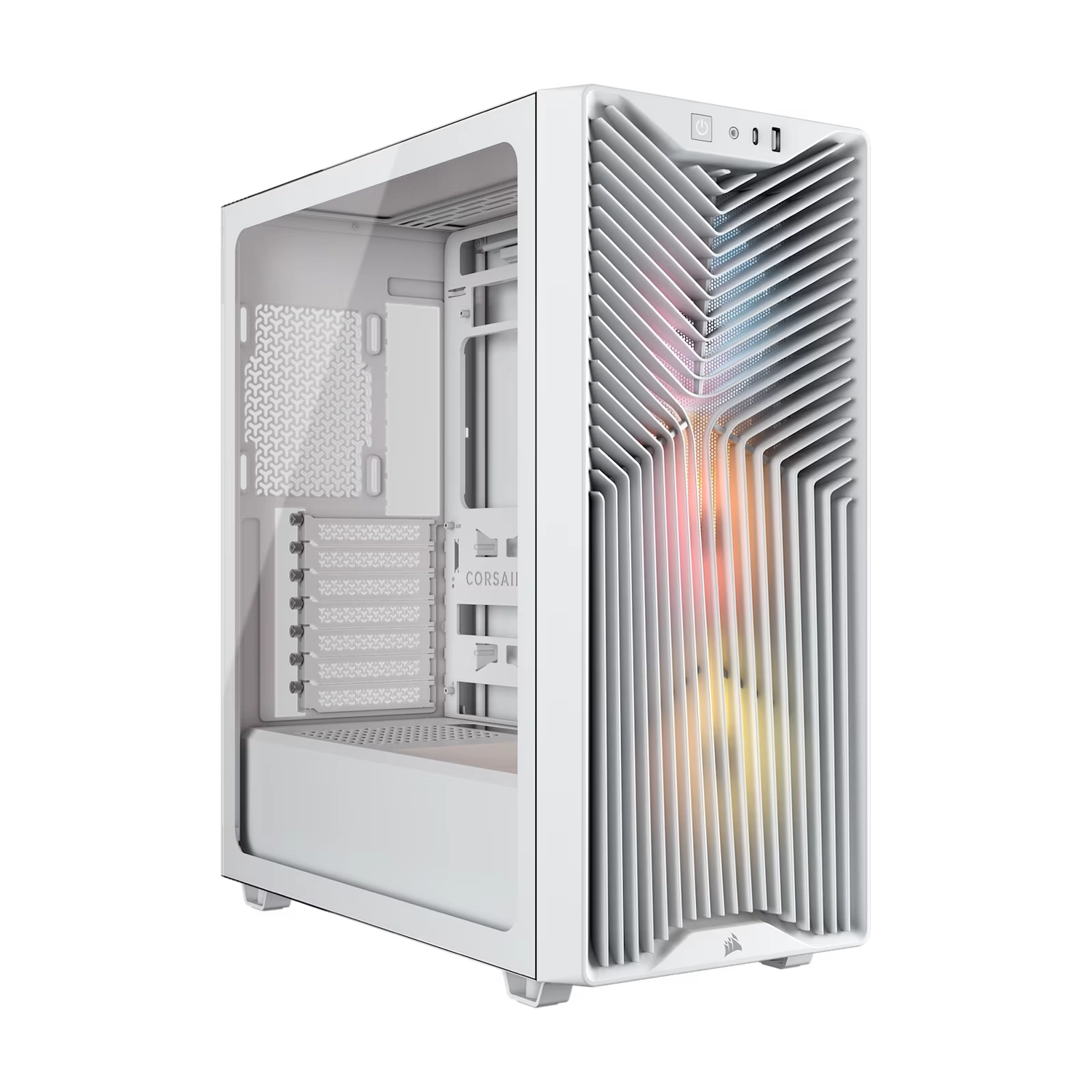 Gabinete Corsair 3200D RS ARGB Blanco Mid-Tower ATX Vidrio Templado 3 Ventiladores RS120 ARGB CC-9011345-WW — foto 4