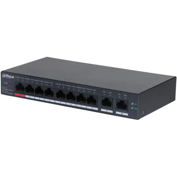 SWITCH DAHUA 10 PUERTOS 8 POE CLOUD S/F