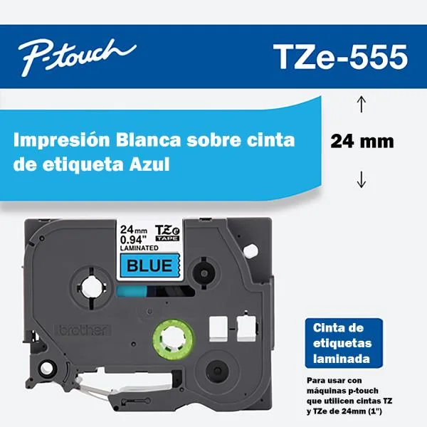 INSUMOS BROTHER CINTA BLANCO EN AZUL 24MM - 8MTS