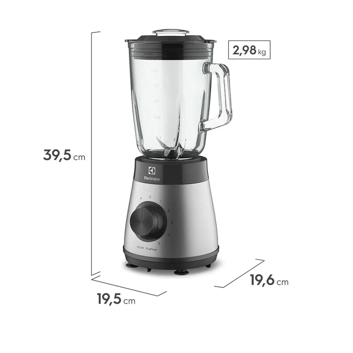 Licuadora Electrolux Experience EBS30 1 .5 L 800W Acero Inoxidable 5 Velocidades + Pulsador — foto 2