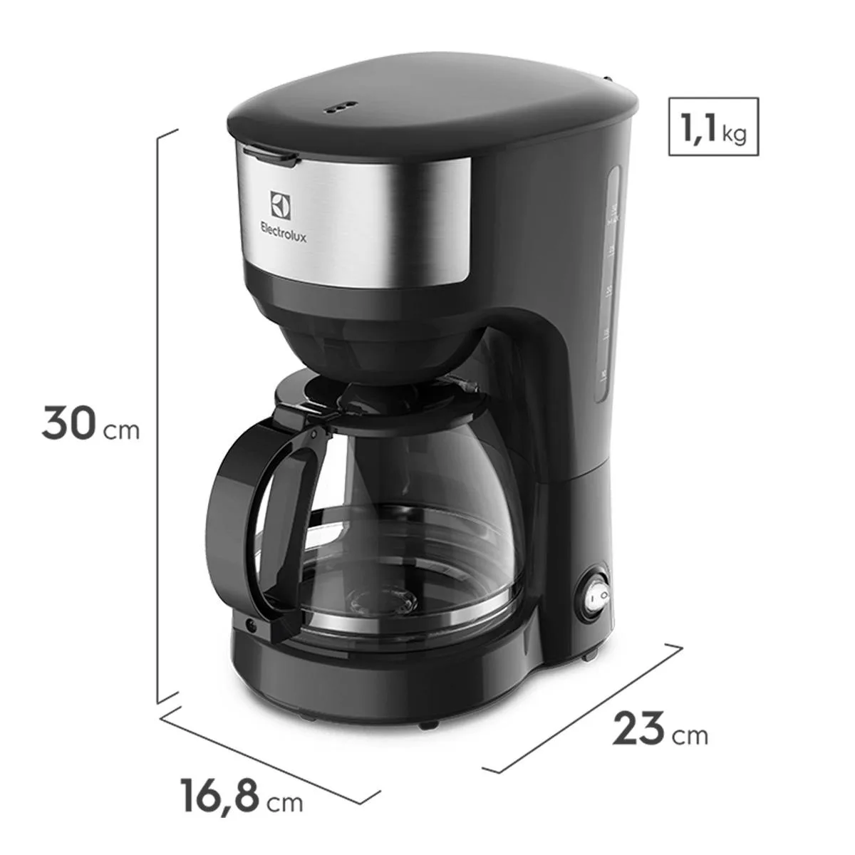 Cafetera Eléctrica Electrolux Inox Ecm20 1,2l Color Negro — foto 4