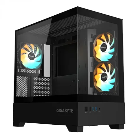 GABINETE GAMER GIGABYTE C201P M-ATX BLACK PANORAMIC