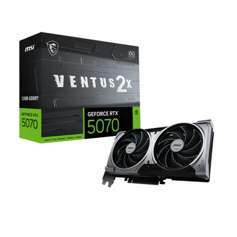 Placa de Video MSI GeForce RTX 5070 VENTUS 2X OC Black 12GB GDDR7